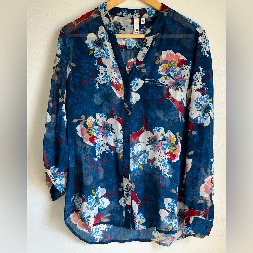 KUT from the Kloth Jasmine Chiffon Blouse - Picture 2 of 8